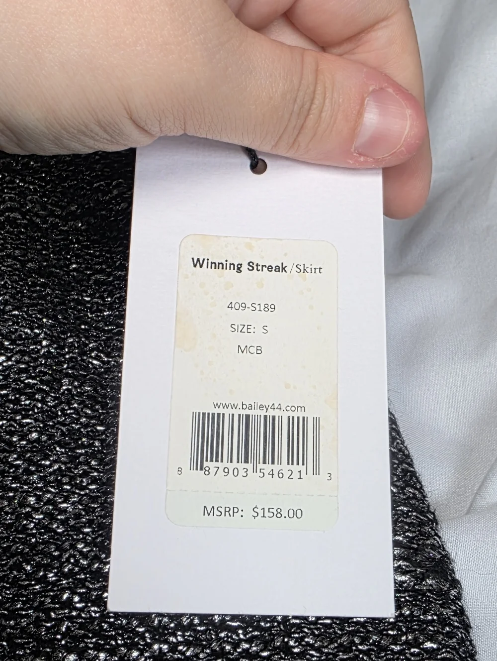 Bailey 44 Metallic Black Tweed Lined Mini Skirt Size Small NWT - Picture 5 of 9